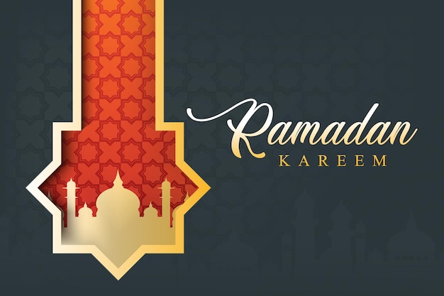 Ramadan card template background with copy space