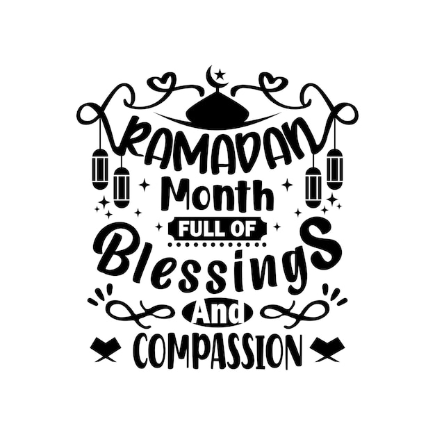 Ramadan citeert belettering ontwerp vector