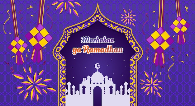 Ramadan day banner design with festive diamond shades