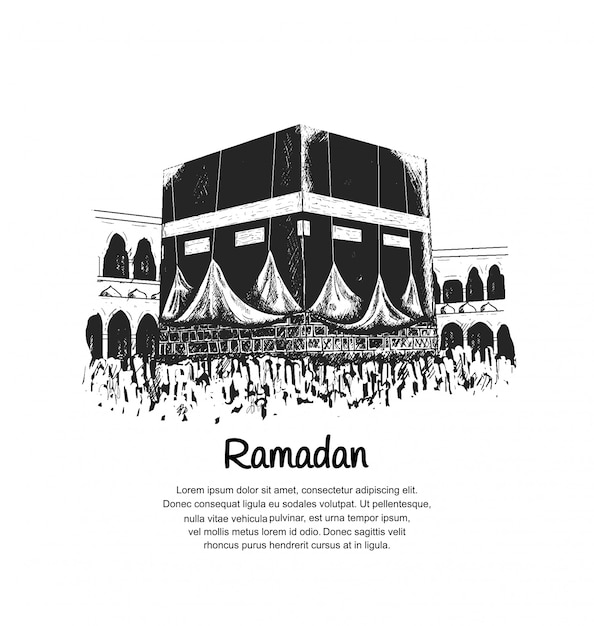 Design ramadan con kaaba