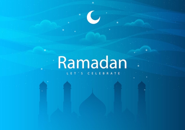 Ramadan design with sky background