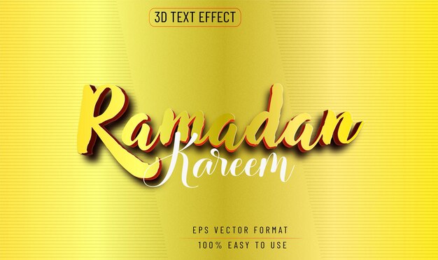 Вектор Рамадан редактируемый текстовый эффект 3d стиль