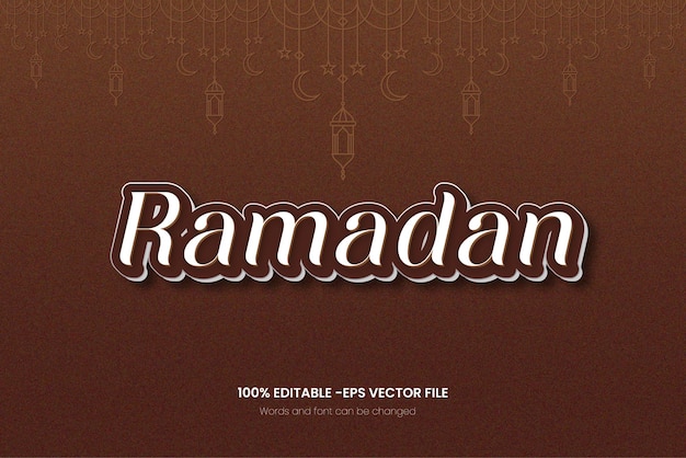 Vector ramadan editable text effect design