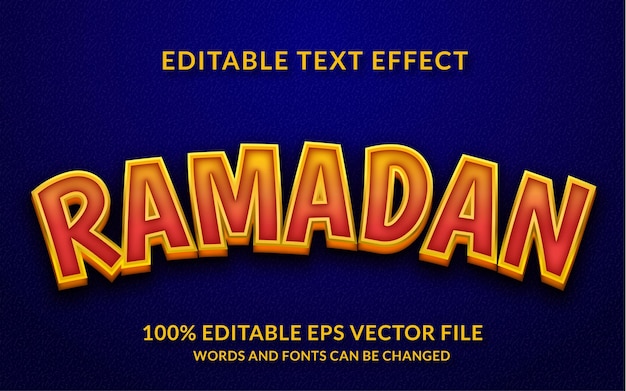 Vector ramadan editable text effect