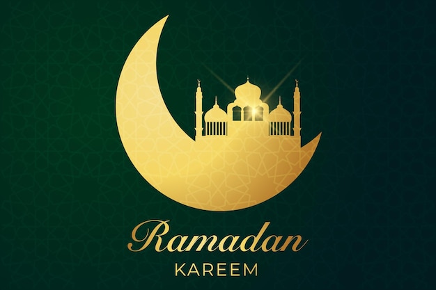 Vector ramadan eid alfitr islamic new year mosque background greeting card