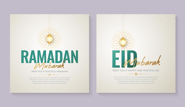 Ramadan and Eid Islamic ornamental social media post templates