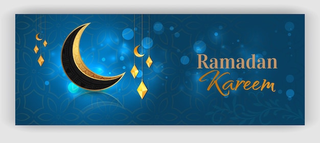 Ramadan eid luna con decorazione islamica araba