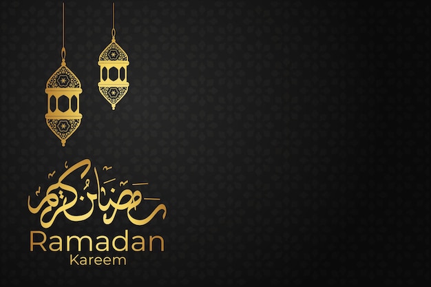 Vector ramadan eid mubarak background greeting card with candles and moon decoration