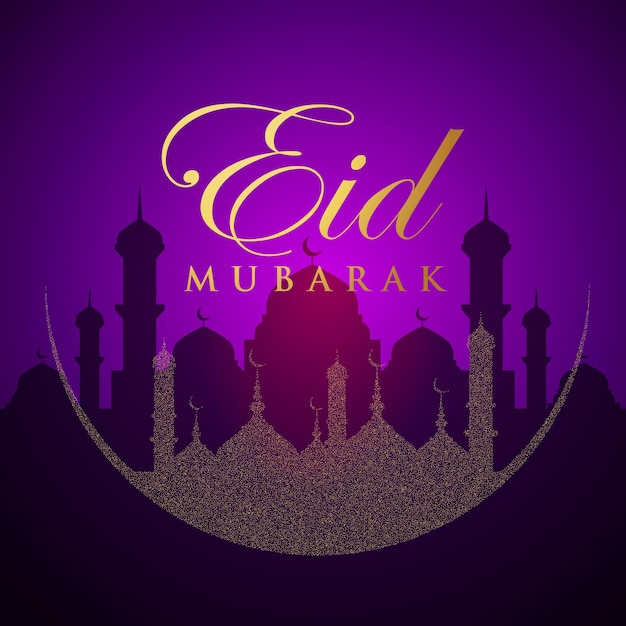 Ramadan eid mubarak background greeting card with candles and moon decoration