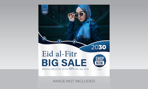 Ramadan Eid Special Fashion grote korting verkoop sociale media webbanner vierkante flyer ontwerpsjabloon