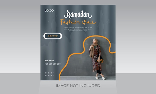 Vector ramadan fashion sale modern social media post banner web internet ads template