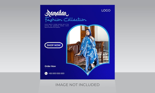 Vendita di moda ramadan modello di annunci internet web banner post social media moderno
