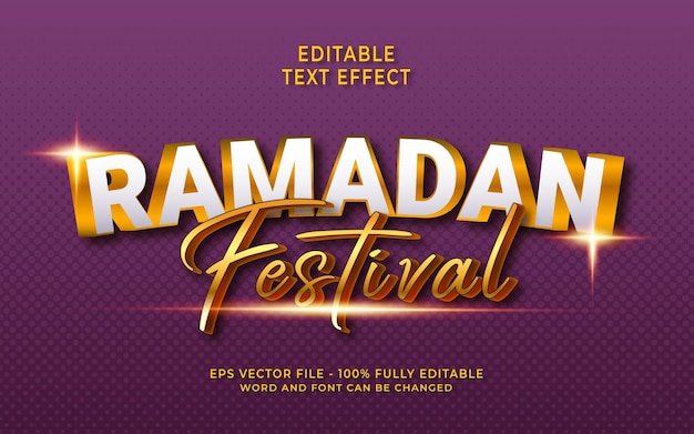 Ramadan festival editable text effect