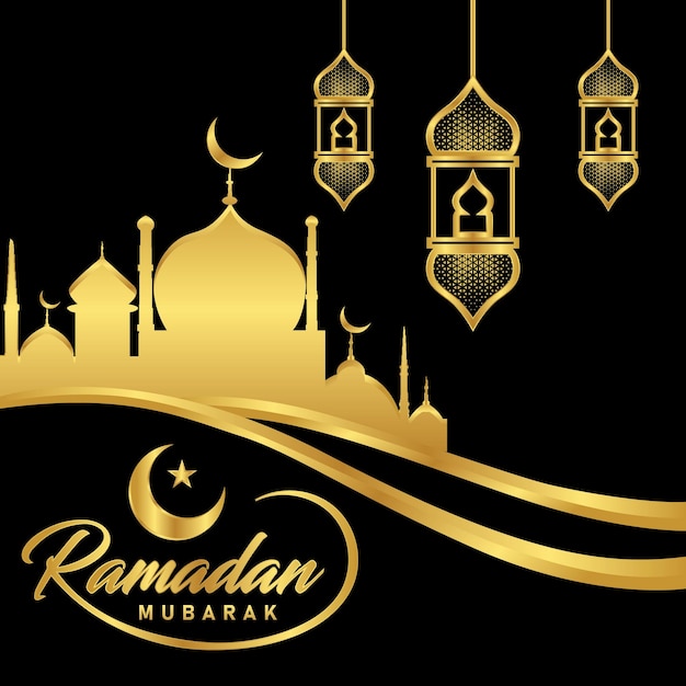 Ramadan festival luxe kaart en social media post