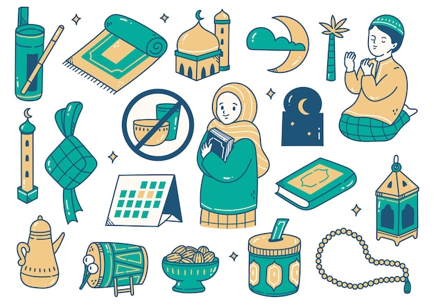 Ramadan Festival Related Object Doodle Element