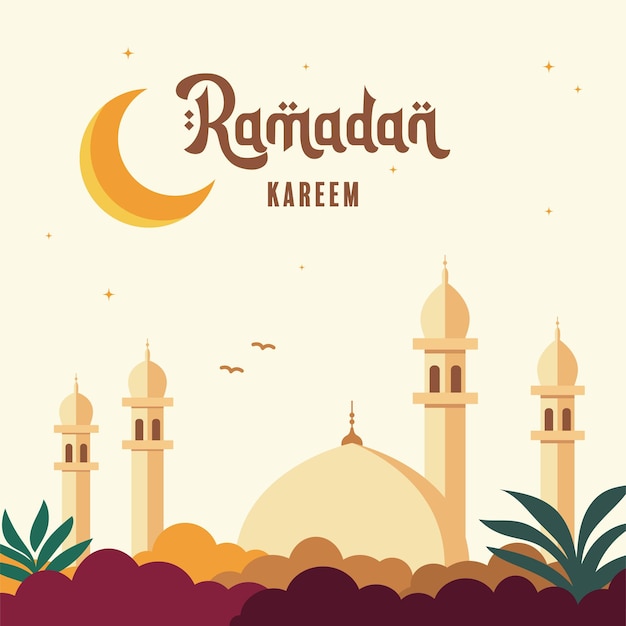 Illustrazione vettoriale di ramadan design piatto