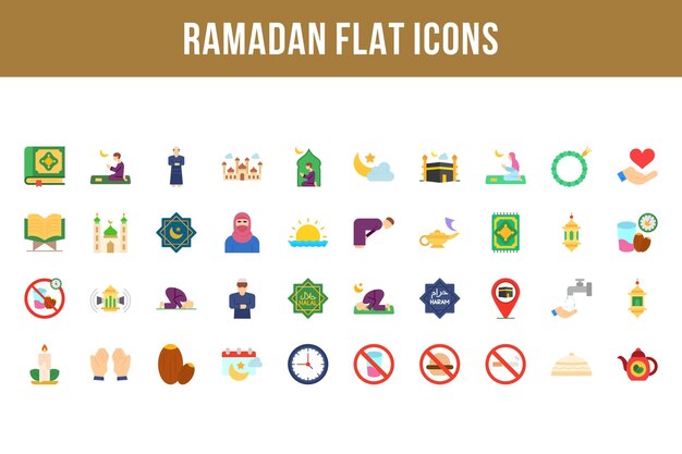 Ramadan Flat Multicolor Icons