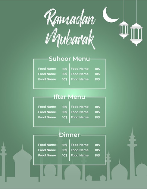 Ramadan Food flyer for restaurant