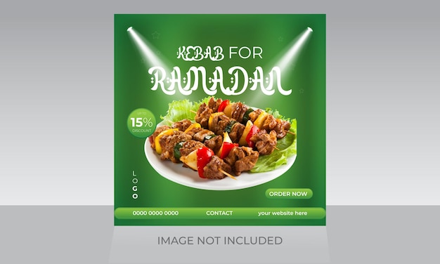 Ramadan food menu Modern social media post banner web internet ads template