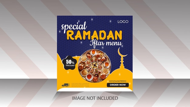 Ramadan food menu template for social media post banner design