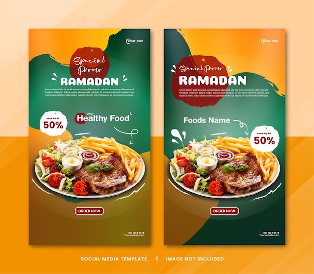 Ramadan food special promo vertical banner template