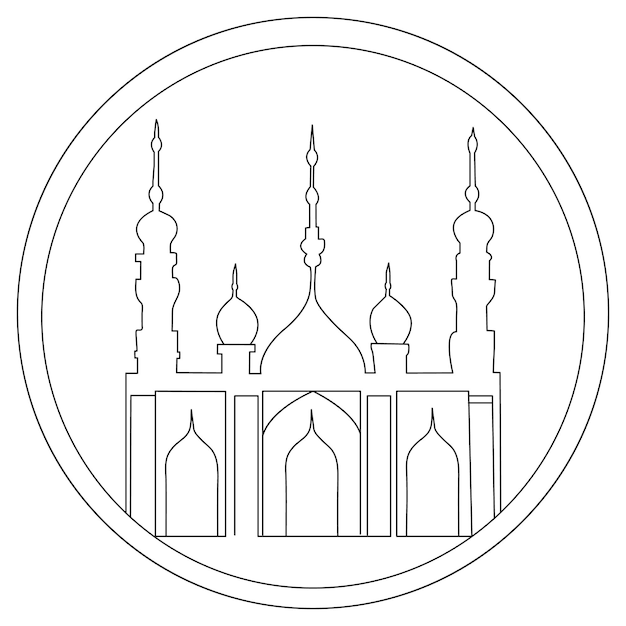 Ramadan gerelateerde outline symbool vector illustratie