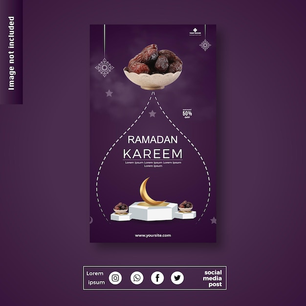 Vector ramadan great sale social media post 3d template