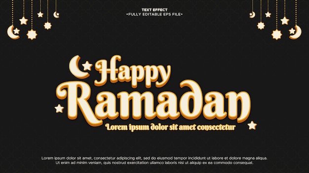 Vector ramadan greeting 3d text effect