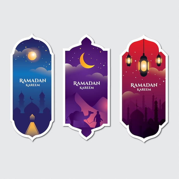 Ramadan Greeting banner shape collection