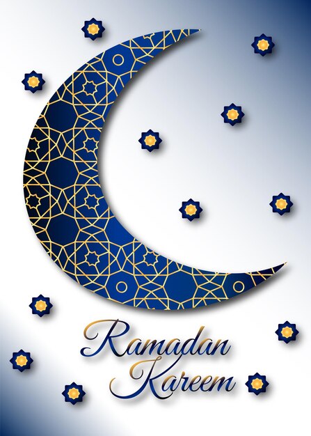 Vector ramadan greeting card as holy month for moslem