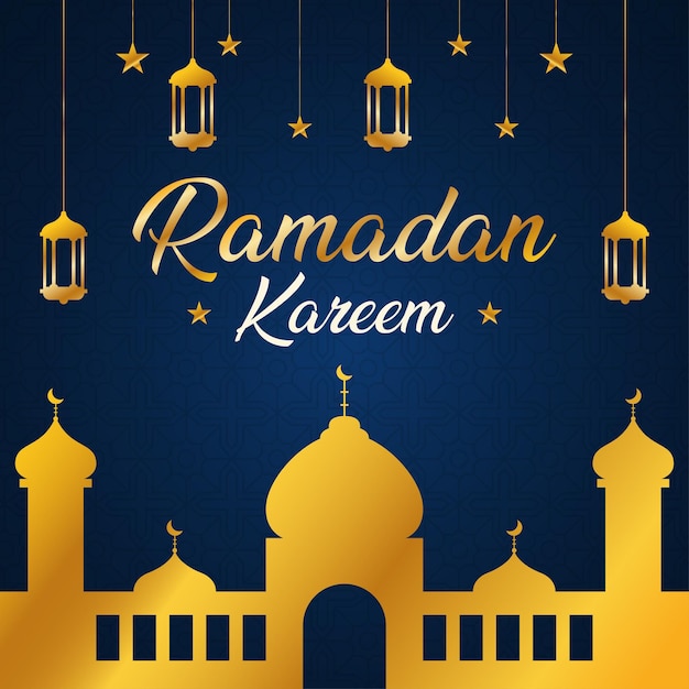 Modello della bandiera della cartolina d'auguri del ramadan