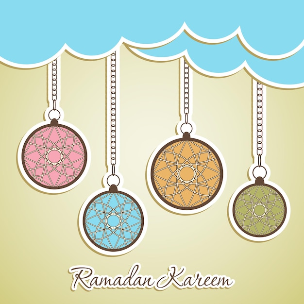 Поздравительная открытка рамадана для празднования фестиваля мусульманской общины