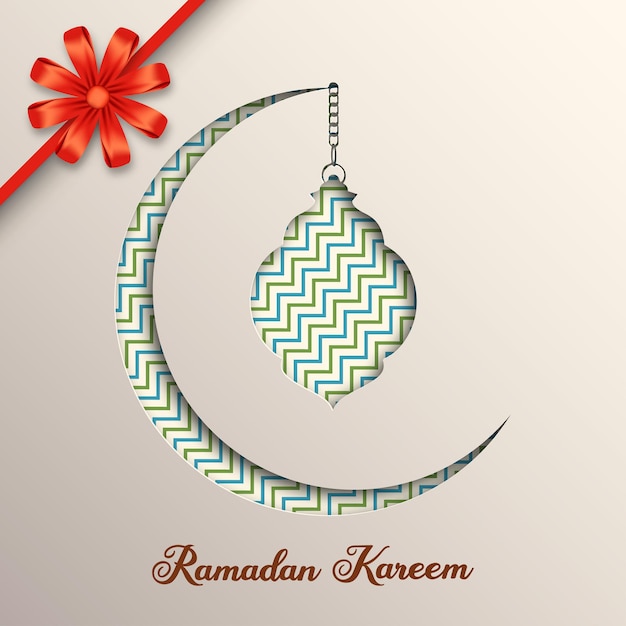 Ramadan greeting card for the celebration of muslim community festival