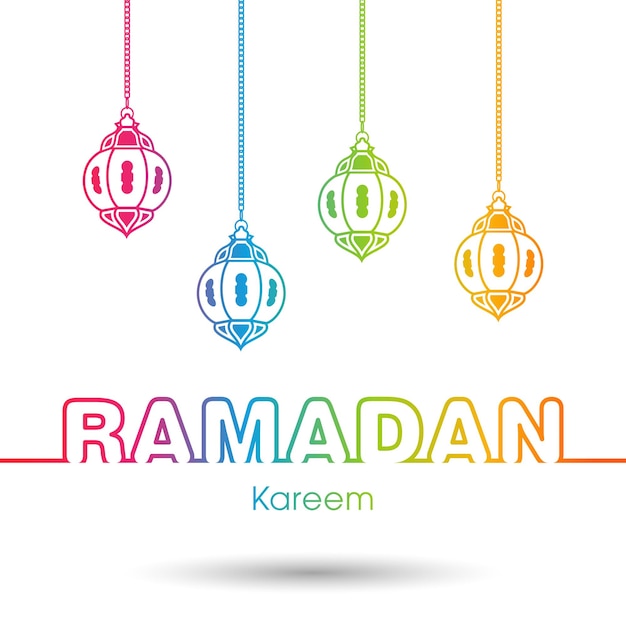 ベクトル イスラム教徒のコミュニティフェスティバルを祝うためのラマダングリーティングカード