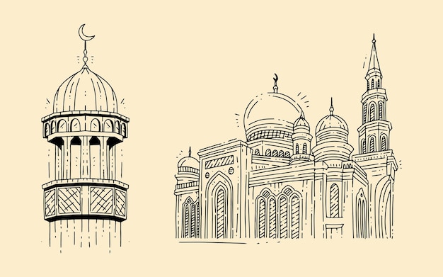 Ramadan hand drawn element sketch