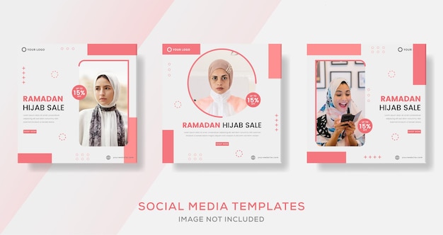 Ramadan hijab mode verkoop banner voor media sociale sjabloonpost