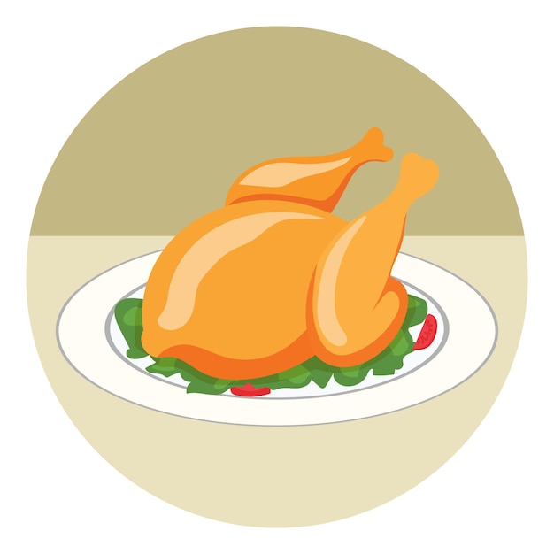 Vector ramadan icon for chicken roast