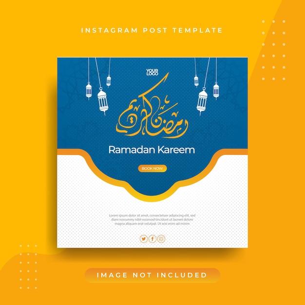 Vector ramadan iftar background for social media post template