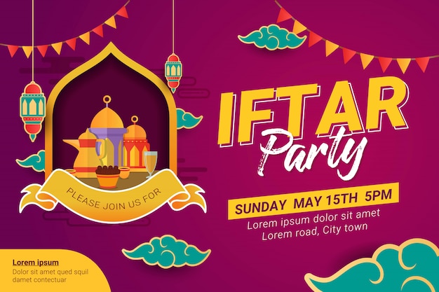 Ramadan Iftar party design banner