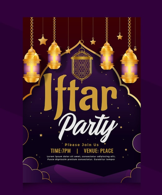 Ramadan Iftar party flyer sjabloon