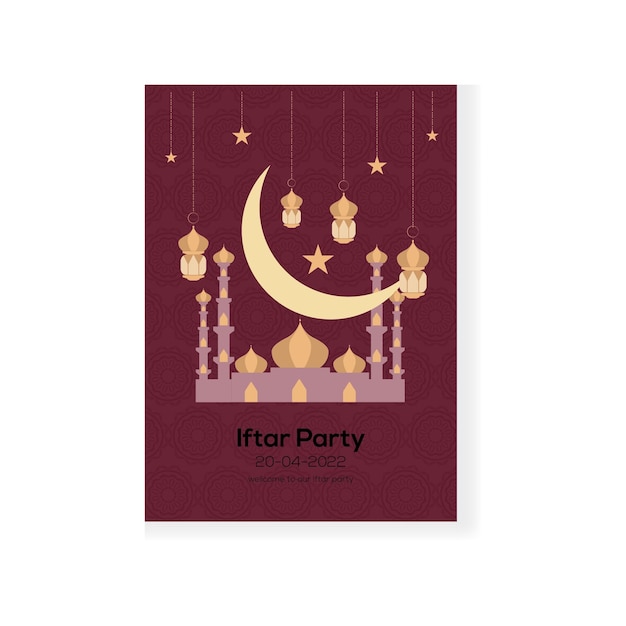 Vector ramadan iftar party invitation card template design