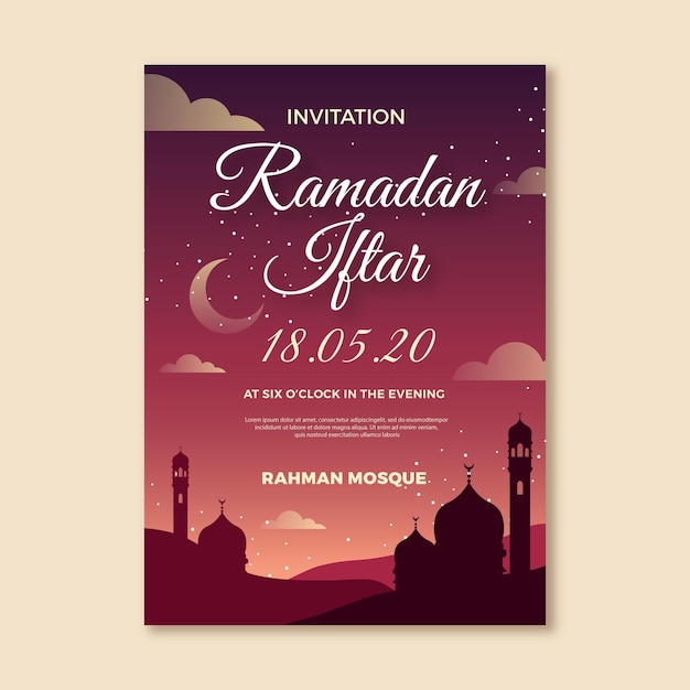 Ramadan iftar uitnodigingssjabloon