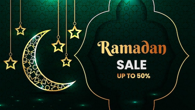 Vector ramadan islamic sale post banner background design