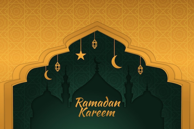 Ramadan islamitische achtergrond gouden verloop