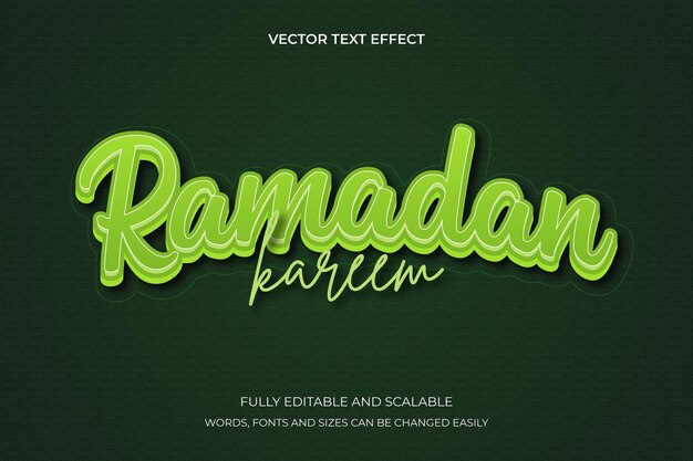 Ramadan Kareem 3D bewerkbaar teksteffect