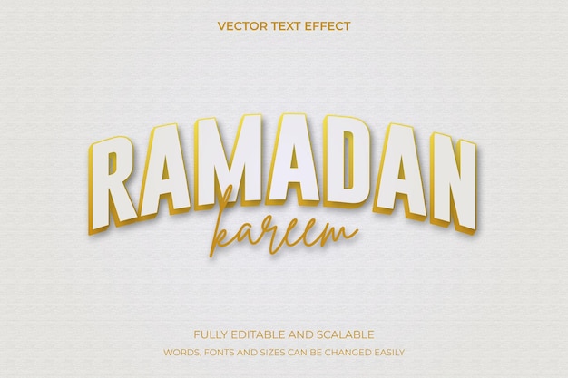 Ramadan Kareem 3D bewerkbaar teksteffect