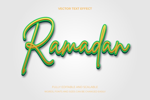 Ramadan Kareem 3D bewerkbaar teksteffect