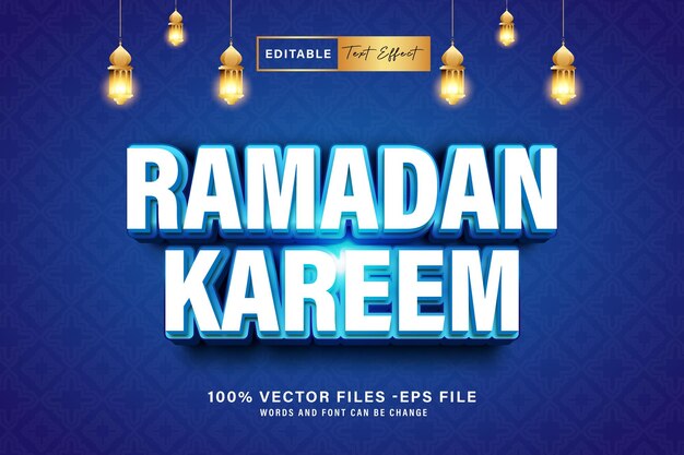 Ramadan Kareem 3d Editable text effect style