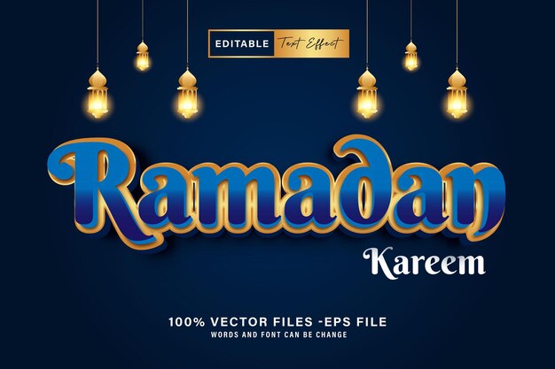 Ramadan Kareem 3d Editable text effect style