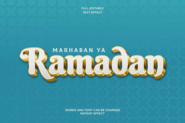 Effetto di testo modificabile 3d di ramadan kareem